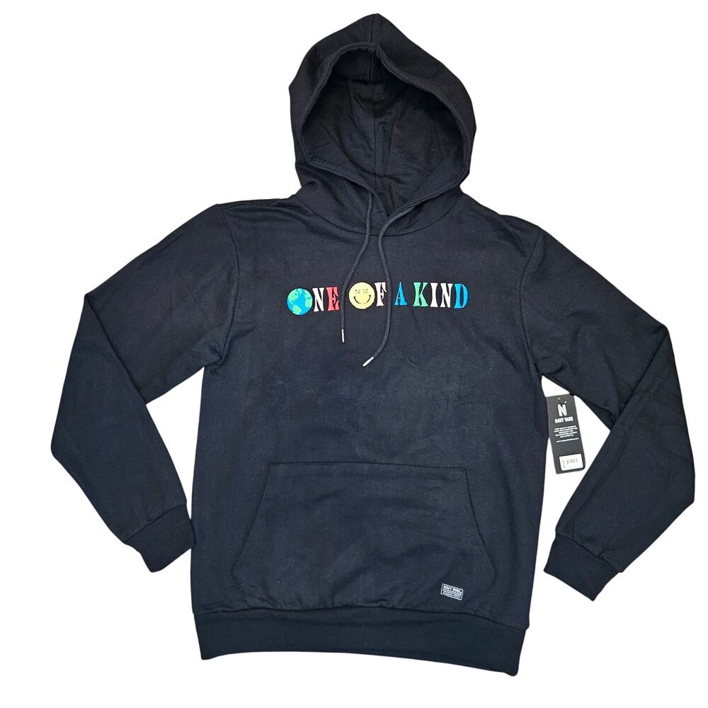 Navy Yard One Of A Kind Hoodie Mens M Black Graphic Pullover Sweatshirt